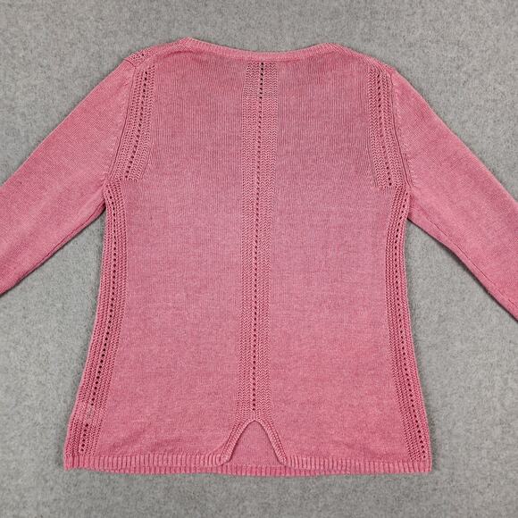 Talbots Sweater Womens Size Medium 100% Linen Pink - Picture 8 of 14